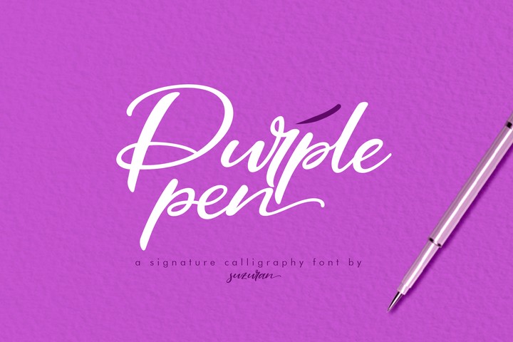 Przykład czcionki Purple Pen